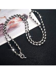 Correa para bolso de hombro desmontable de lujo con cuentas de cristal, correa cruzada de cadena de moda para bolso para mujeres, adornada con cristales para regalos de alta gama para madre, familia, amigos, cumpleaños, vacaciones, adorno para teléfono, cordón para teléfono