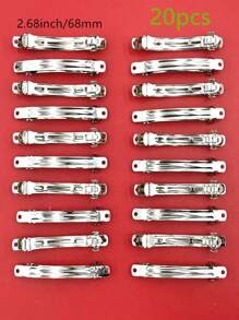 20pcs/Set French Hairpin Clips Base, Blank Automatic Clips, Handmade Bow Hair Clips, DIY Jewelry Making Supplies