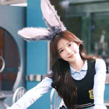 1pc Plush Rabbit Ear Headband, Cute Hair Accessory, Suitable For Easter Cosplay Decoration