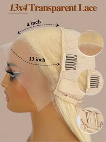 Yilite Tóc giả ren phía trước màu vàng 613 Tóc thật 13x4 Tóc giả ren phía trước Tóc thật 180% Mật độ Thẳng Hồng Đỏ Cam Bạc Highlight 4/613 Tóc giả phía trước nhổ sẵn với tóc trẻ em - S613 - Xem 6