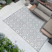 Outdoor Patio Rugs Waterproof Large Plastic Straw Rugs Reversible Portable Picnic Blanket Easy Cleanning Camping Mat Outdoor Area Rug For Garden Balcony Deck - Gris - Ver 1