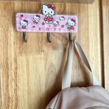 Sanrio Crochet en acrylique sous licence Sanrio, avec un lien solide, mignon Hello Kitty, convient aux designs de Chat noir et de Rouleau de cannelle. Peut être utilisé comme organisateur polyvalent pour serviettes, sacs et clés - parfait pour la maison, le bureau et le rangement de salle de bain