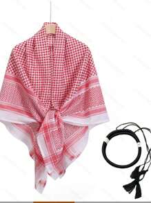 阿拉伯头巾 沙漠头巾 围巾 披肩 阿拉伯围巾 头饰 带阿加尔绳