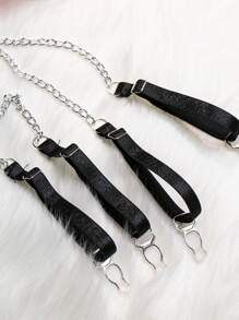 SOFUSEN Sexy Purple & Black Lingerie Set Women's Lace Trimmed Bra Multi-Layer Panty Garter Belt Lingerie Combo Underwear Set Sleepwear Nightwear Lace Lingerie For Women Plus Size Available Elegant Comfortable Fit - 紫色 - 查看 7