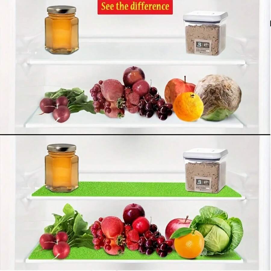 10片装可重复使用冰箱垫，可水洗塑料果蔬保鲜垫，防霉抽屉垫，透气设计延长保鲜期，厨房冰箱垫 - 防潮墊 - 查看 1