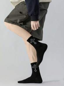 1/2/4/5/8/10/20 Pairs[Essential For Sporty Fashion Guys]Men's Mid-Calf Sports Socks | Breathable Moisture-Wicking | High Elasticity | Striped Color-Blocking Design | Comfortable Essentials | Limited Time Special Offer, Suitable For Daily Outfits