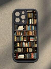 1pc Book Shelf Pattern Printed Phone Case, Fits All Apple Models, Best Gift For Friends, Family And Girlfriends