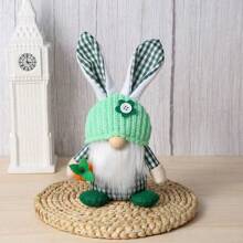 复活节侏儒装饰，1 件套毛绒复活节兔子手工制作的毛绒布娃娃兔子礼物可爱的复活节无脸兔子家居装饰，家居装饰 - 彩色 - 查看 5