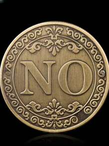 1/3件直径4厘米 是或否 做决定 纪念币 双面徽章 收集礼物 万圣节 玩魔术币 - 彩色 - 查看 3