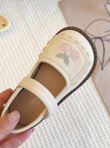 1 双婴儿米色平底鞋，女童幼儿帆布鞋，带钩环扣，简约夏季户外儿童鞋 - 米色 - 查看 5