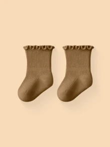 6 件/1 件婴儿褶边袜子，适合新生女孩和男孩日常使用 - 彩色 - 查看 6