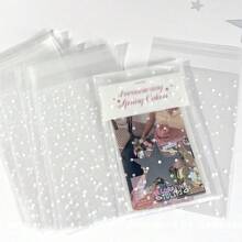 100 个透明圆形波点图案礼品包装袋，平口包装袋，小礼品包装袋 DIY 礼品袋，用于节日、生日、婚礼、派对礼品包装袋。、小礼盒、礼品包装、礼品包装、礼品袋、伴娘礼物、礼品袋、情人节、情人节、情人节、情人节礼品袋、我的第一个情人节、情人节物品、情人节装饰品 - 無色 - 查看 9