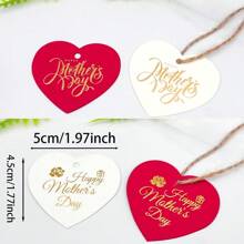 100PCS Heart Shaped Bronzing Labels With "Happy Mother's Day" Lettering For Mother's Day, Party Favors & Gift Box Decor - Multicolor - View 6