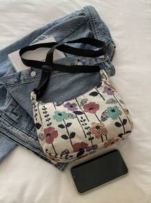 Retro Bohemian Crossbody Bag, Floral Retro Pattern Shoulder Bag, Vintage Hobo Bag, Women Handbag & Wallet Set