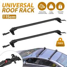 Lockable Aluminium Car Roof Rack Bars Without Rail Anti Theft Luggage Carrier - Black - View 2