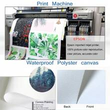 Flower Art Print On Canvas, Blue Butterflies And Small White Flowers In A Glass Bottle Watercolor Botanical Canvas Painting Poster With Frame, Suitable For Living Room, Studio Hallway, Art Exhibition, Perfect Birthday Gift, (White)