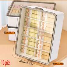 1pc Underwear Bra Socks Organizer Box, 10/15 Grids No Partition, Lightweight Plastic With Transparent Cover, Convenient For Home And Bathroom Drawer Storage - Multicolor - View 12