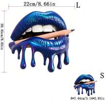 1 pieza/2 piezas/3 piezas Película de transferencia de calor estilo punk, diseño de labios y lápiz azul, parches lavables para planchar en ropa DIY, camisetas, fundas de almohada - material de plástico
