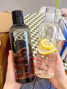 1pc Time Scale Water Bottle, Ins Style High-Desity Beverage/Juice Cup, Large Transparent Portable Minimalist Internet Celebrity Water Bottle