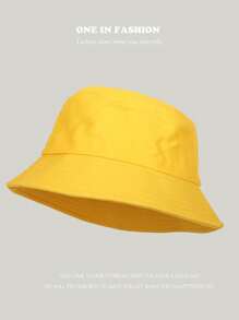 Custom Logo Versatile All-Match Solid Color Bucket Hat, Unisex Outdoor Summer Sun Protection Hat, Foldable - A - View 10