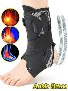 Soporte de tobillo para pie caído, estabilizador, manga de compresión, perilla protectora deportiva ajustable - Negro - Ver 1