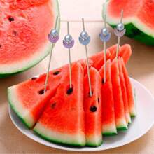 200 件/100 件/50 件/20 件 竹花蕾混色竹串，汉堡配料，水果签，派对、婚礼、返校、聚会、礼物的食物装饰，处理食物的健康替代品