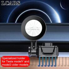 LCARS Soporte para teléfono de coche LCARS, compatible con modelos 2021-2024 y Model 3 2021-2023, instalado en la rejilla de ventilación, soporte de teléfono inalámbrico magnético, se ajusta a todos los teléfonos, incluye placa magnética