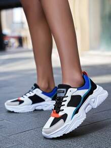 New Mesh Chunky Sneakers, Thick Sole Platform Fashionable Girl's Shoes, Outdoor Non-Slip Lightweight Casual Sport Sneakers For Teenagers - View 3