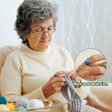 Adjustable Woven Crochet Tension Ring, Silver Color Crochet Ring, For Crochet Knitting, Finger Crochet Ring, Hand Weaving Supplies, Women Crochet Knitting Tools - Multicolor - View 7