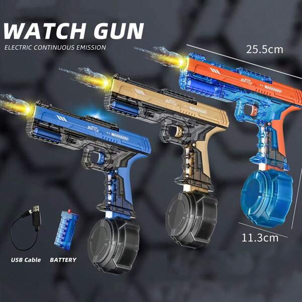 Electric Water Guns For Adult Kid, Strongest Full Auto Water Pistol High Capacity 500+ Water Blaster, 28-32 FT Range Powerful Classic Water Squirt, Summer Outdoor Swimming Pool Water Toy(Accessories Color Random)