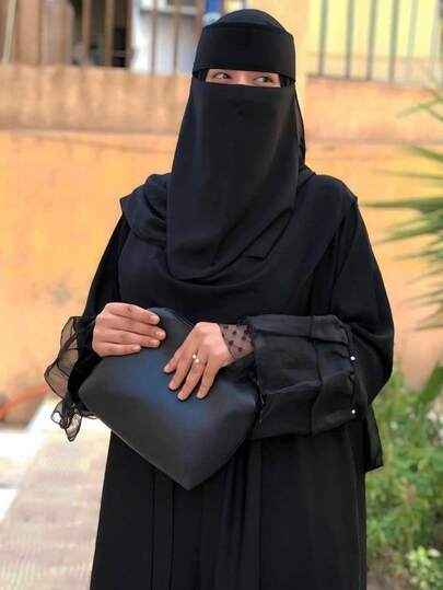 1 件女士长款透明面纱/头巾/尼卡布/罩袍，优雅头巾，适合搭配 Khimar 和长袍，是日常穿着或送给家人和朋友的理想礼物