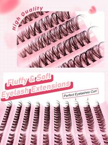 200Pcs D Curl 10 Rows 30D Individual Lash Clusters 8-16mm DIY Lash Clusters Extra Fluffy&Natural Look Reusable Individual Eyelash Extension For Self Use At Home Or On-The-Go For Daily Life&Wedding&Dating&Party&Music Festival