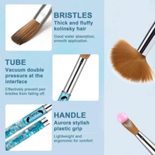 Acrylic Nail Brush Set - Acrylic Nail Brushes For Acrylic Application, Acrylic Powder Brushes For Acrylic Nails Tool Set For Nail Extension & 3D Carving, For Girls Women Wife Girlfriend Lover Valentine's Day Gifts