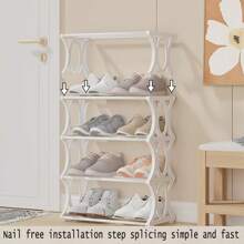 1 kệ để giày nhiều tầng dễ lắp ráp, tủ đựng giày nhỏ gọn cho ký túc xá, lối vào nhà - Nhiều màu - Xem 8