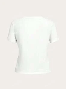 T-shirt casual a maniche corte con collo tondo, grafica floreale e slogan "GOOD VIBES ONLY", magliette grafiche da donna