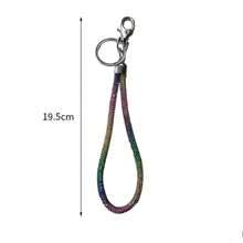 1 件多色时尚奢华闪亮水晶水钻装饰挂绳，适用于手机、汽车钥匙、包包、坚固腕带