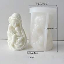 Multifunctional Silicone Mold For DIY Handmade Fragrance Plaster, Featuring Mother Holding Child Design - White - View 2