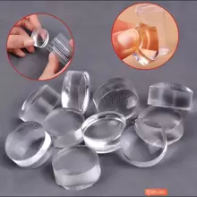 2/10Pcs Silicone Nail Art Stamper Replacement Heads 2.8cm Transfer Pattern Plate Nail Stamp Clear Stamping DIY Manicure Tools - Clear - View 1