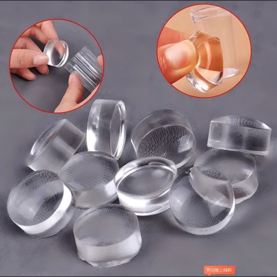 2/10个装硅胶美甲印章替换头，2.8厘米转印图案板，透明美甲印章，DIY美甲工具