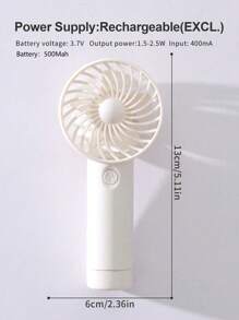 AOYI Customizable LOGO 500mAh Rechargeable Portable Handheld Mini Fan With 3-Speed Adjustment, Comes With USB Charging Cable And Lanyard