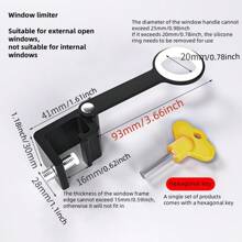 1Pc Window Lock Lock Protective Lock No-Drill Required Casement Window Limiter Window Lock Buckle Easy To Install Adjustable And Detachable Window Lock Suitable For External Windows,Not Applicable For Inward Opening Windows