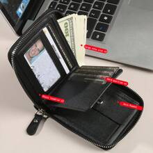 1 pieza Billetera personalizada con nombre para hombres, billetera de PU corta personalizada para hombres, billetera simple y portátil para tarjetas de crédito/ID, billetera de monedas con múltiples ranuras de moda para hombres, regalo ideal para compañeros de clase, novios, esposos, padres, ceremonia de graduación, Día de San Valentín, aniversario, Día del Padre