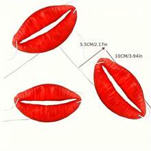 [1 phụ kiện môi xúc xích khổng lồ] 1 phụ kiện môi xúc xích đỏ khổng lồ, phụ kiện tiệc cưới, phụ kiện ngày lễ tình nhân, phụ kiện hóa trang miệng ngộ nghĩnh cỡ lớn, vật dụng sự kiện mới lạ, kích thước Halloween 2,17in * 3,94in - Nhiều màu - Xem 3