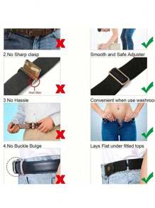 Elastic Waist Belt Adjustable No Buckle Belt For Jeans Pants Invisible Stretch Belts For Women & Men,Slimming Waistband - Buckle-Free Comfort, Adjustable & Elastic, Perfect For Jeans And Pants - Enhance Your Silhouette,Vintage Elastic Belt – No-Buckle, Invisible Fit For Men & Women, Comfort Stretch, Universal Size Summer, School