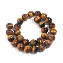 1 pieza de cuentas de piedra de ojo de tigre de Malabar natural, cuentas hechas a mano de color amarillo marrón vintage de moda, apropiadas para hacer pulseras, collares, joyería, dijes, al por mayor de cuentas - Amarillo - Ver 12