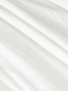 女士泡泡裙，松紧腰带，带口袋，纯色A字长裙，白色，春季款 - 白色 - 查看 6