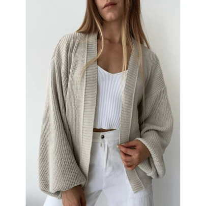 Casaco Tricot Básico Manga Bufante