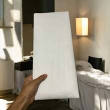 Modular Headboard Kit For Queen King Double Bed Upholstered Box Rectangular Plate 20x45 Centimeters - White - View 3
