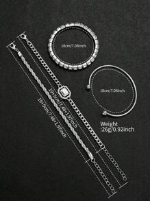 5 pièces/Ensemble Montre à quartz minimaliste à cadran romain élégant pour femmes + Ensemble bracelet, Montre non incluse Boîte cadeau