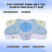 Z-HOM 2 Pack Value Bundle Cervical Neck Pillow For Sleeping, Ergonomic Contour Side Sleeper Pillows Perfect For Families, Orthopedic Pillow For Neck Relief Support, Memory Foam Pillows Back Stomach Sleepers - Gray - View 3